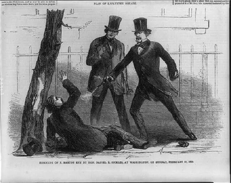 Illustration of the murder of Barton Key in 1859