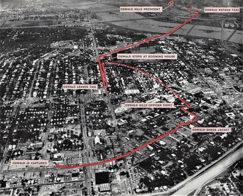 Lee Harvey Oswald's escape from the shooting scene.